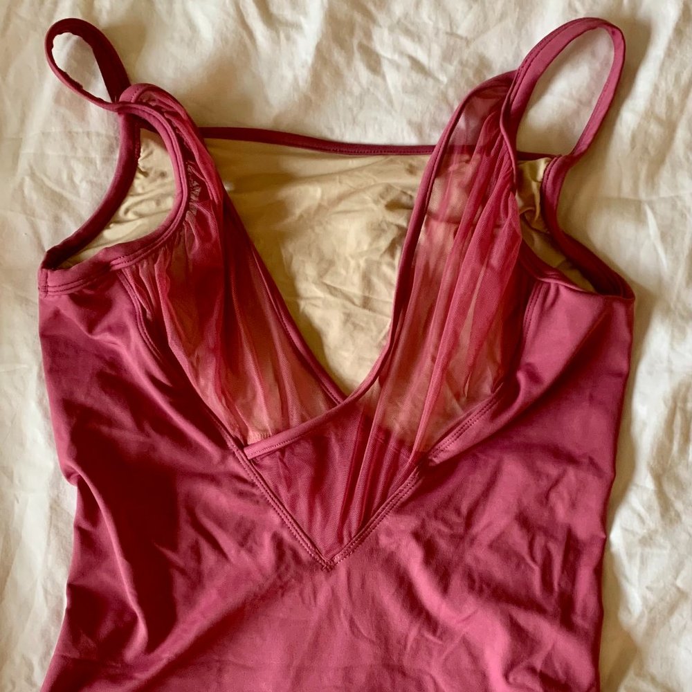 Mirella Mesh Drape Back Leotard L